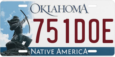 OK license plate 751DOE