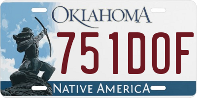 OK license plate 751DOF