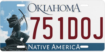 OK license plate 751DOJ