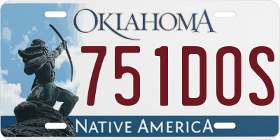 OK license plate 751DOS