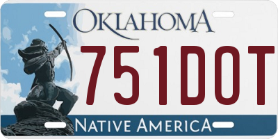 OK license plate 751DOT