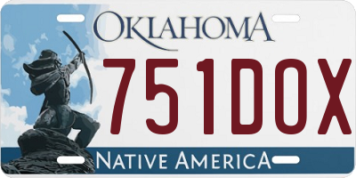 OK license plate 751DOX