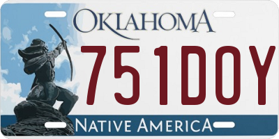 OK license plate 751DOY