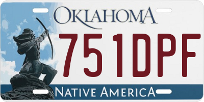 OK license plate 751DPF