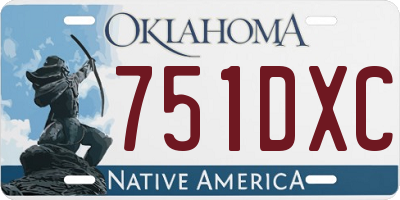 OK license plate 751DXC