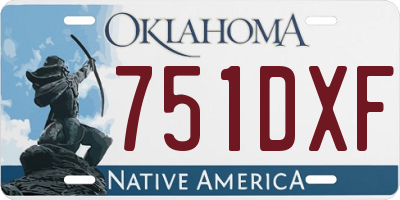 OK license plate 751DXF