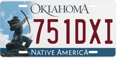 OK license plate 751DXI