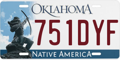 OK license plate 751DYF