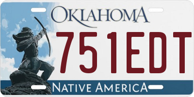 OK license plate 751EDT