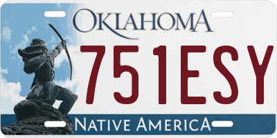 OK license plate 751ESY