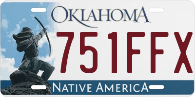 OK license plate 751FFX