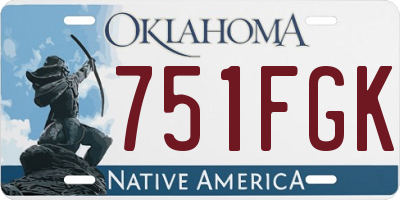 OK license plate 751FGK