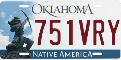 OK license plate 751VRY