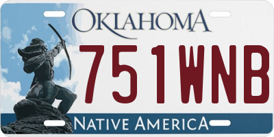 OK license plate 751WNB