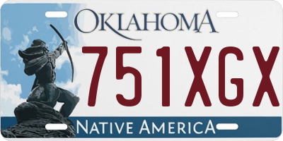 OK license plate 751XGX