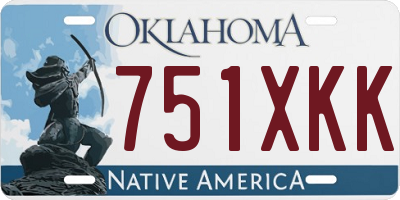 OK license plate 751XKK