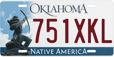 OK license plate 751XKL