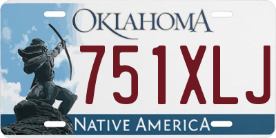 OK license plate 751XLJ
