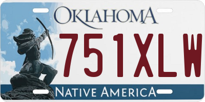 OK license plate 751XLW