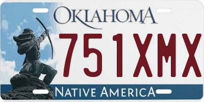 OK license plate 751XMX