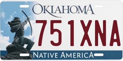 OK license plate 751XNA
