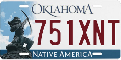 OK license plate 751XNT