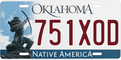 OK license plate 751XOD