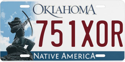 OK license plate 751XOR