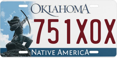 OK license plate 751XOX