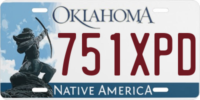 OK license plate 751XPD