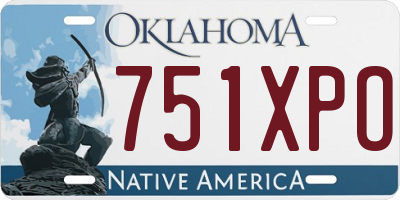 OK license plate 751XPO