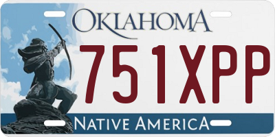 OK license plate 751XPP