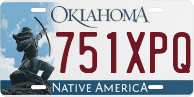 OK license plate 751XPQ