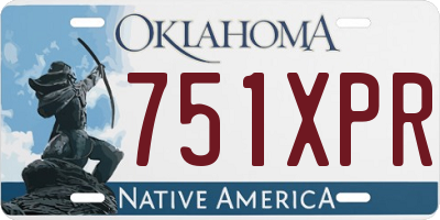 OK license plate 751XPR