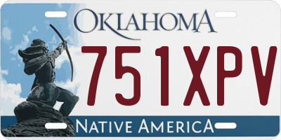 OK license plate 751XPV