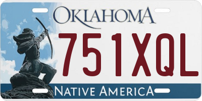 OK license plate 751XQL