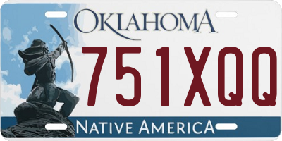 OK license plate 751XQQ