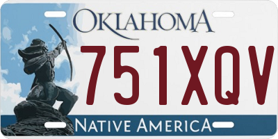 OK license plate 751XQV