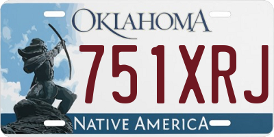 OK license plate 751XRJ