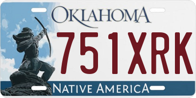 OK license plate 751XRK
