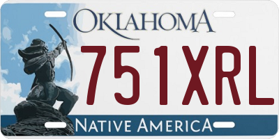 OK license plate 751XRL