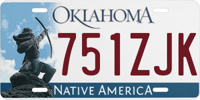 OK license plate 751ZJK