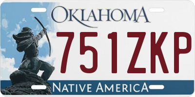 OK license plate 751ZKP