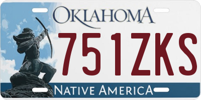 OK license plate 751ZKS