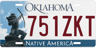 OK license plate 751ZKT