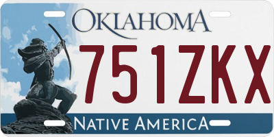 OK license plate 751ZKX