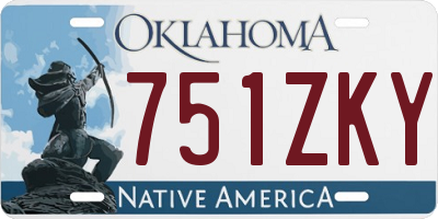 OK license plate 751ZKY