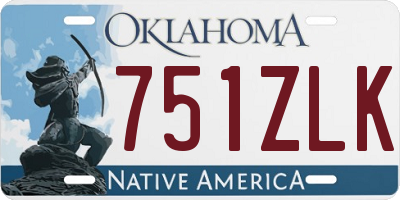 OK license plate 751ZLK