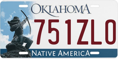 OK license plate 751ZLO