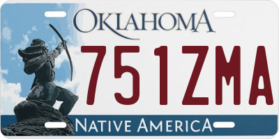 OK license plate 751ZMA